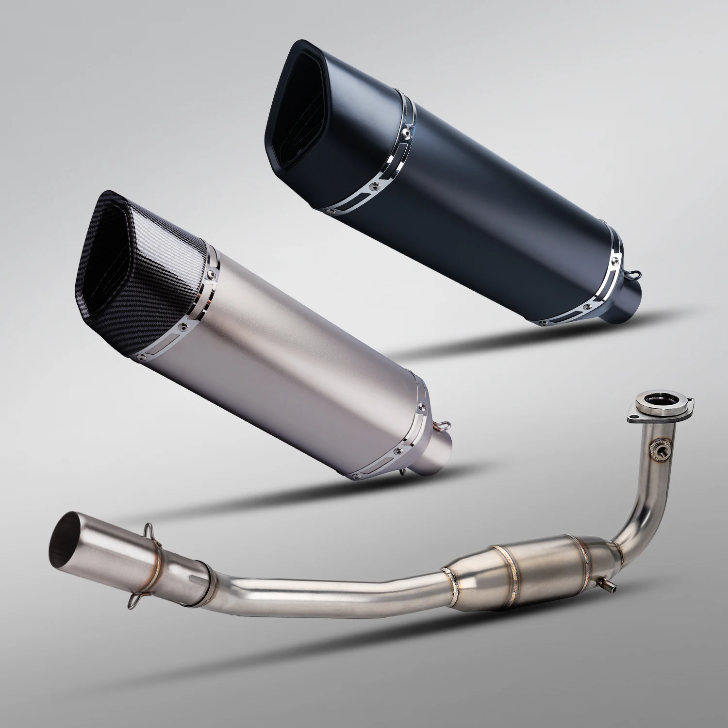 

For SYM ADXTG 400 2024 Motorcycle Exhaust Front Link Pipe Exhaust Connect with 51MM SC Muffler For SYM ADXTG 400