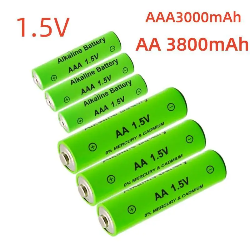 1.5V NI MH Rechargeable AA Battery AAA Alkaline 3800-3000mah For Torch Toys Clock MP3 Player Replace Ni-Mh Battery 1.5V AA + AAA