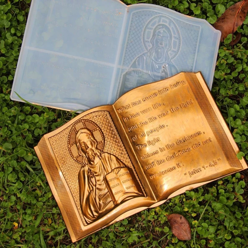 

DIY Art Silicone Mold 3D Bible Culture Lightweight Necessary Relief Book Tool Bible Relief Book Molds Mixed