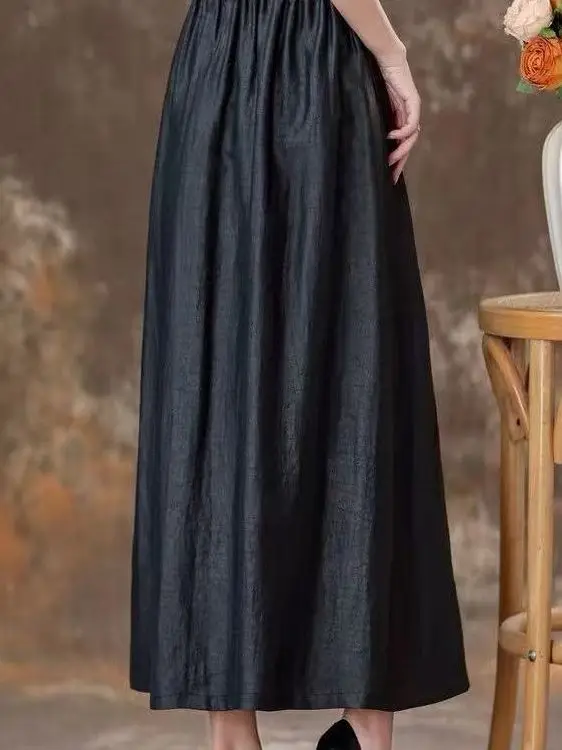 High Waist Fashionable Half Skirt Crack Pattern Ancient Method High-End Brand Casual Skirt for All Ages And Body Types