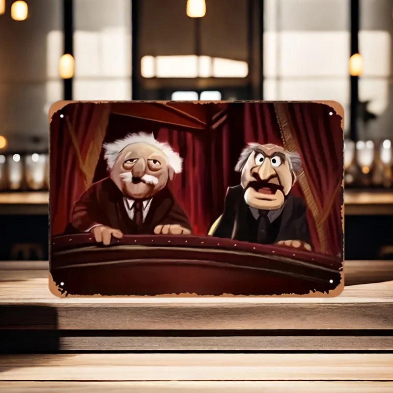 Statler & Waldorf  Metal Wall Art -  , Iron Trim Poster for Home, Cafe, Bar Decor