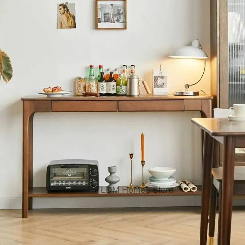 

Table Minimalist Retro Living Room Furniture Entryway American Solid Wood Console Tables for Hallway Home Corridor Console Table