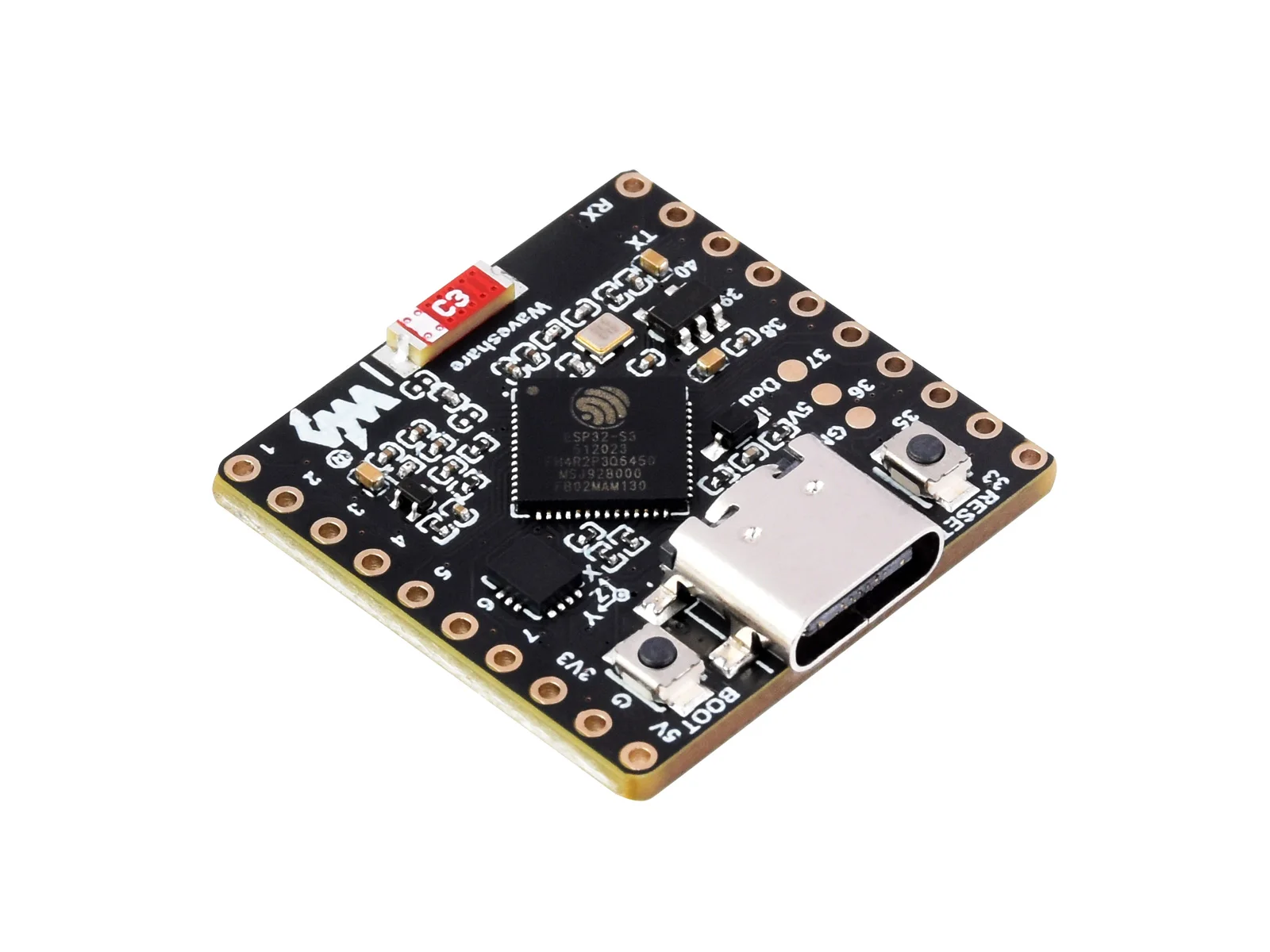 Placa de desarrollo Waveshare ESP32-S3, matriz LED RGB integrada de 8 × 8 y sensor de actitud QMI8658, compatible con Wi-Fi para Arduino