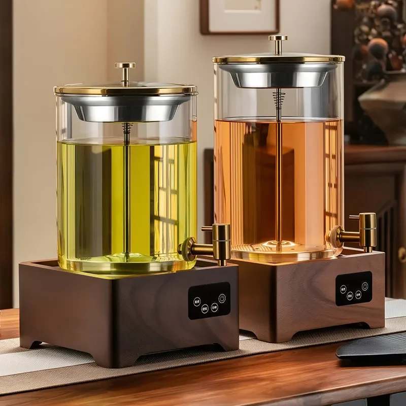 Large Capacity Glass Beverage Dispenser with Faucet Heat Resistant Cold Kettle for Commercial Use Traditional Chinese