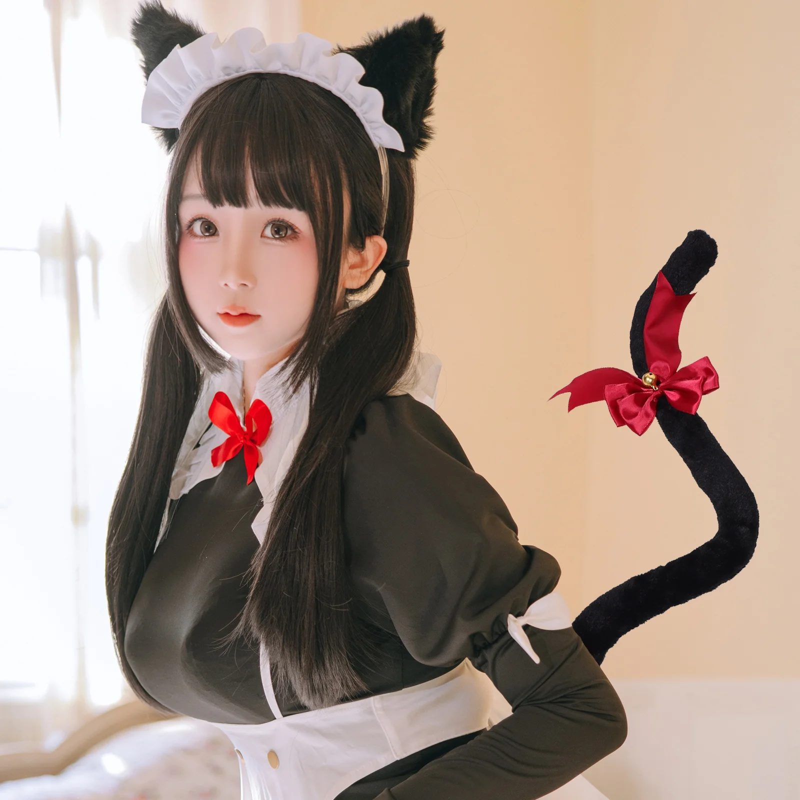 Staart taille decoratie schattig meisje cosplay accessoire voor feest faux dier staart kat meid kostuum meisjes kat kostuum
