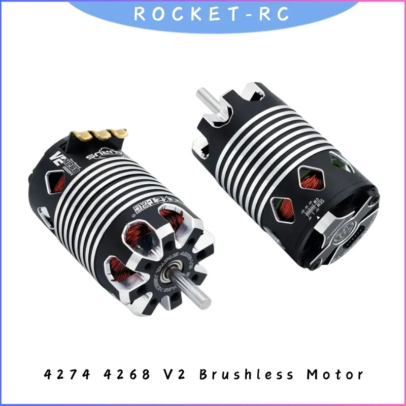 

ROCKET-RC 4274 4268 V2 Бесщеточный двигатель с датчиком 1900KV-2800KV Вал 5 мм для 1/8 RC Car Truck Buggy Monster Off-Road