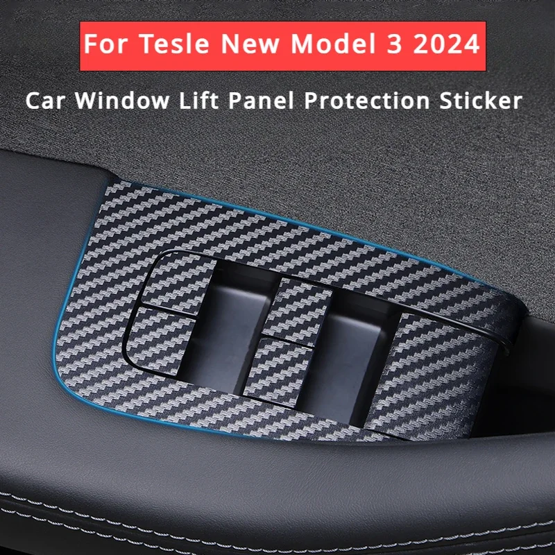 Window Lifter Switch Buttons Decal Sticker for Tesla New Model 3 Highland 2024 Windows Lift Control Panel Cover Protect Sticker