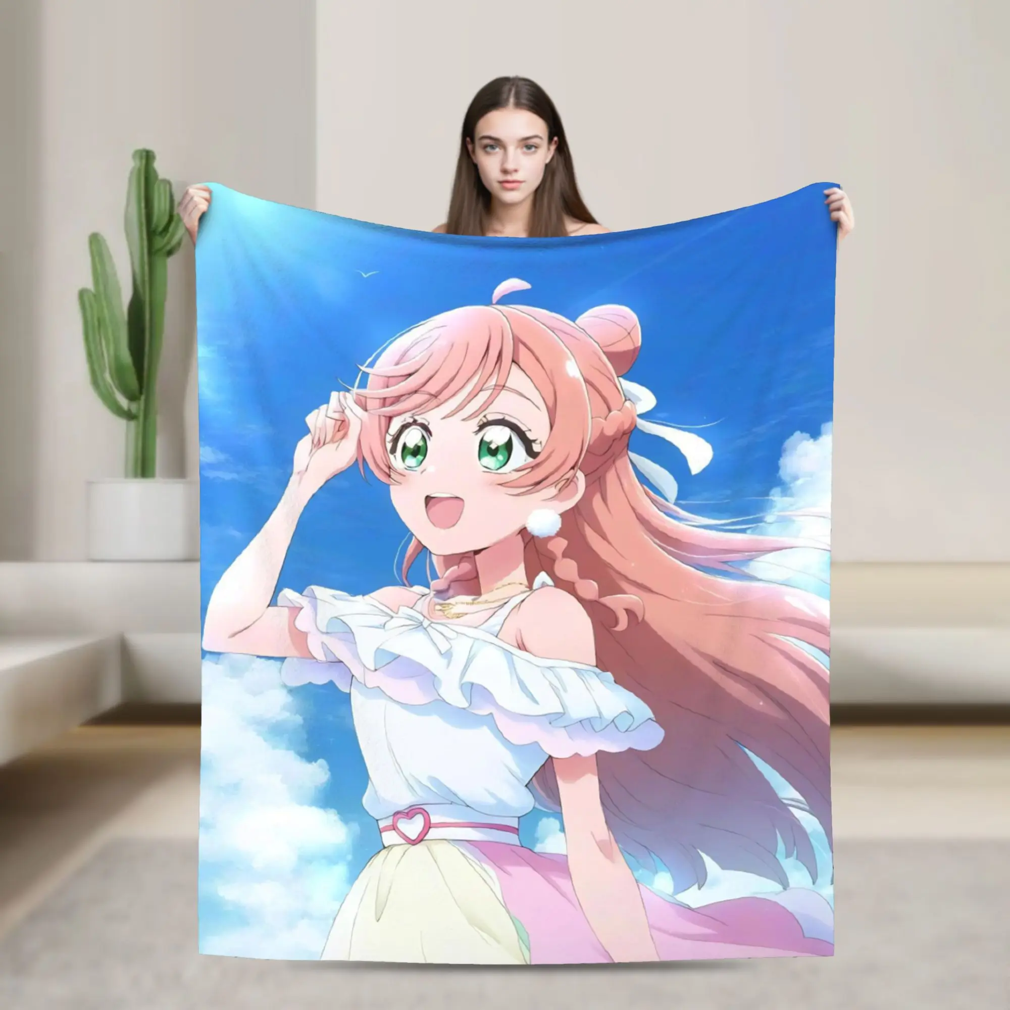 Super Soft Soaring Sky Pretty Cure Throw Blanket Premium Flannel Fleece Lightweight  Bed Blanket Cozy Warm Bedspread All Season