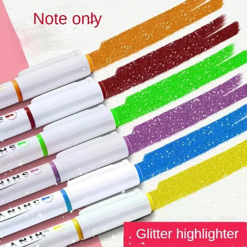 4 Colors/box Kawaii Glitter Highlighter Pen Pastel Fine Pastel Highlighter Marker Scrapbook Painted Stationery School Supplies