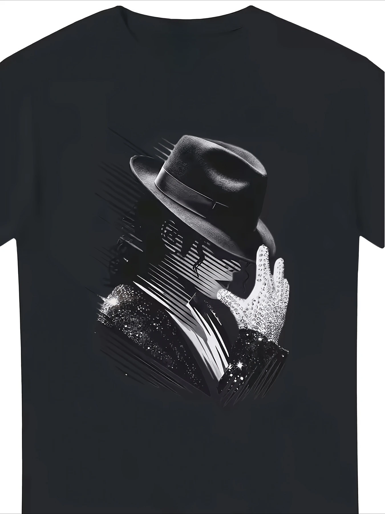 Trendy Michael Jackson Style Graphic Tee Unisex Men Women Retro Dance Streetwear Short Sleeve Casual Top