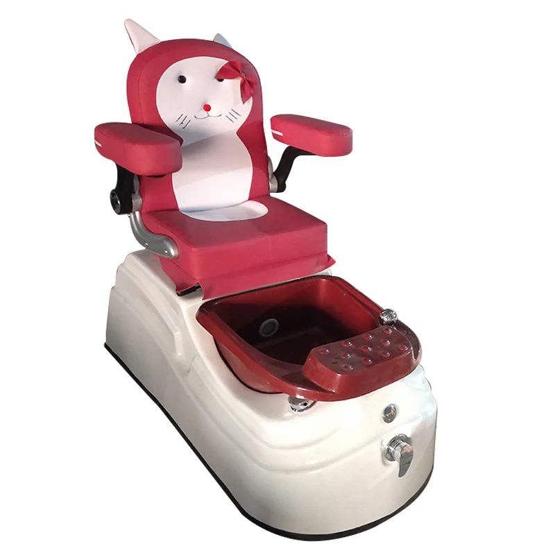 Kids Spa Pedicure Chair Lucky Cat Pink Electric Foot Bath Children Salon Chair