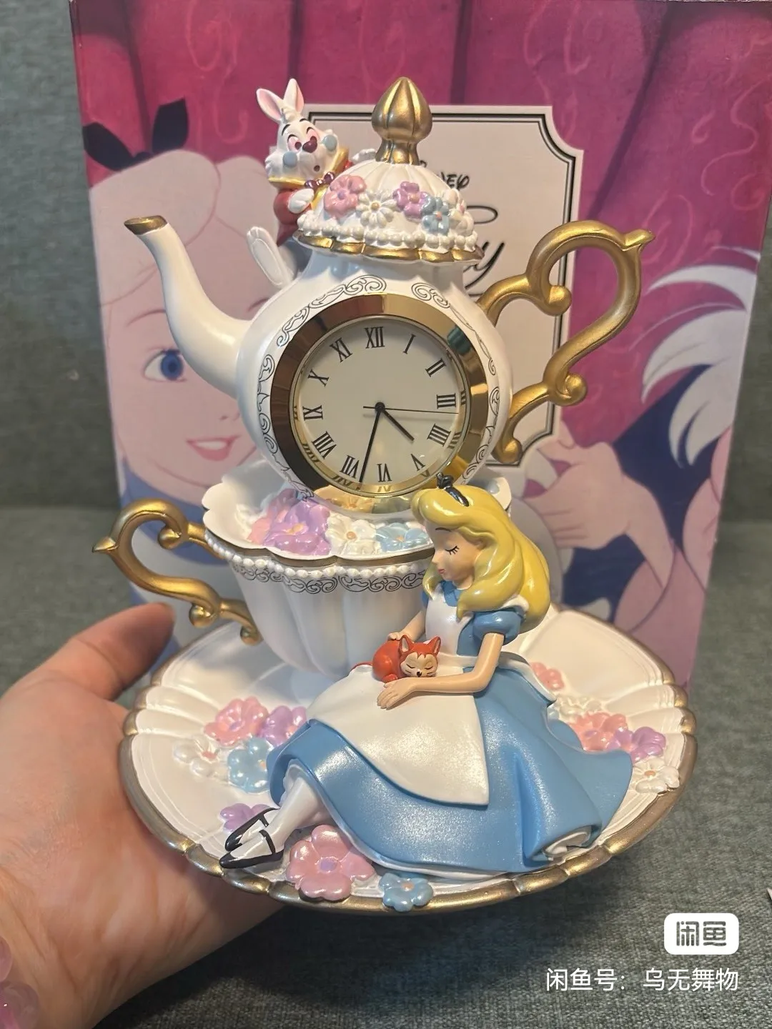 

Japan Disney Official Alice in Wonderland Pendulum Clock - Mad Hatter & Cheshire Cat Decor, Unique Gift for Fans