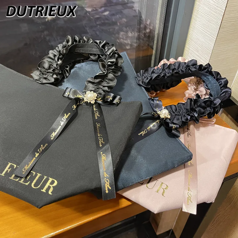 Bow Ribbon Large Handbag Femme Portable Gift Women\'s Bags Spring Summer Lolita Japanese Style Fashion Casual Handbags for Ladies