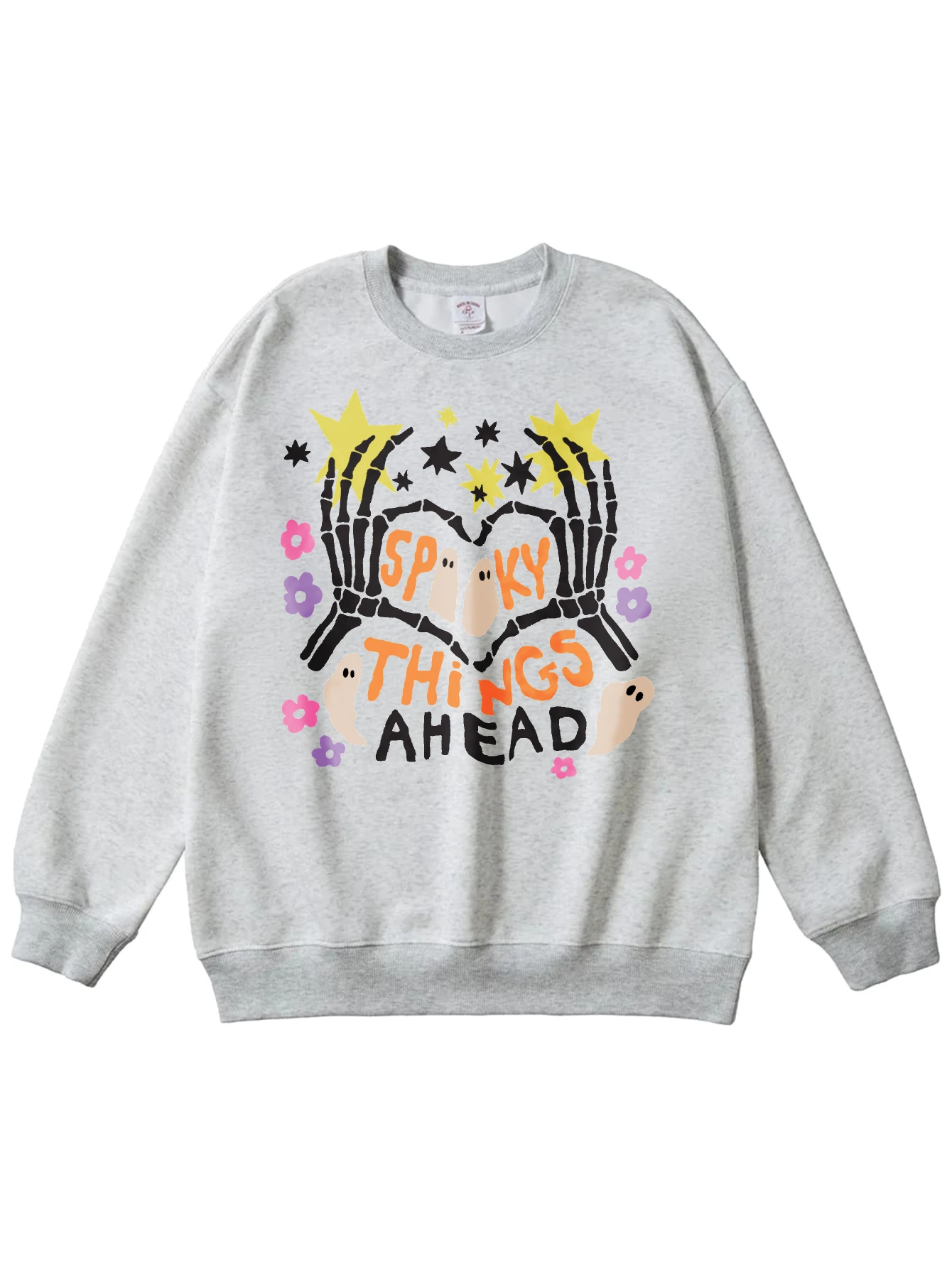 Boho Halloween Cozy Stylish Women’s Crew Neck Jumper Multi Color Loose Pure Cotton for Autumn Winter Halloween Sports Fashion