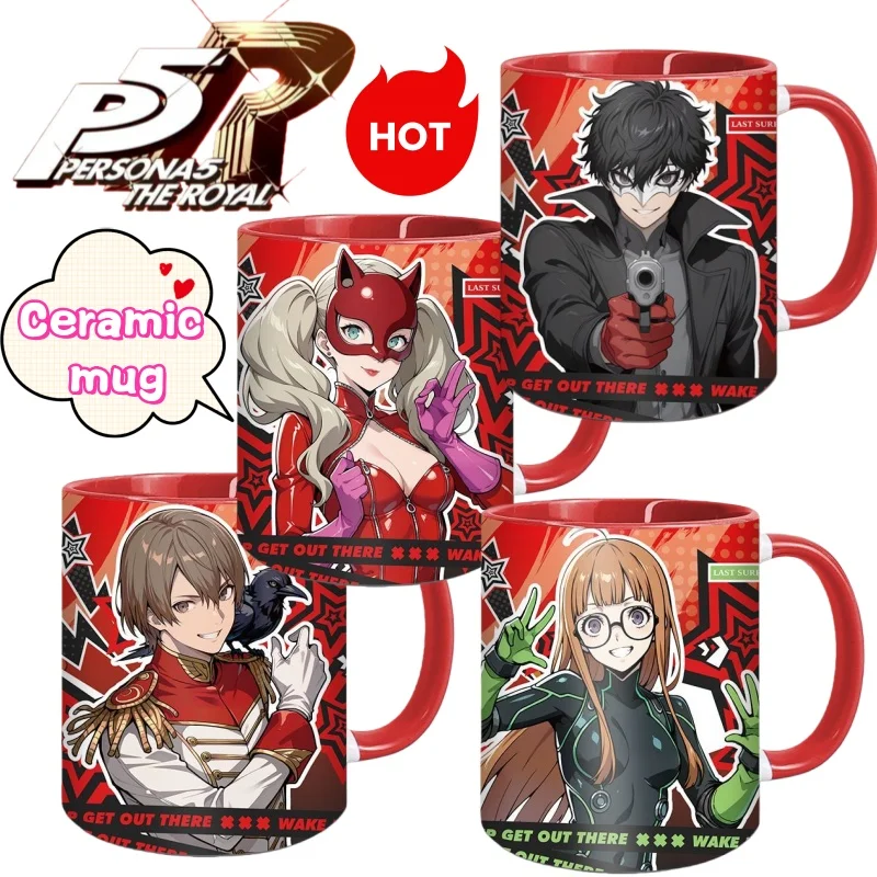 

Новый persona Ren Amamiya Goro Akechi Ann Takamaki, высокая цветовая креативная керамическая кружка для питьевой воды, милая кофейная кружка с героями мультфильмов