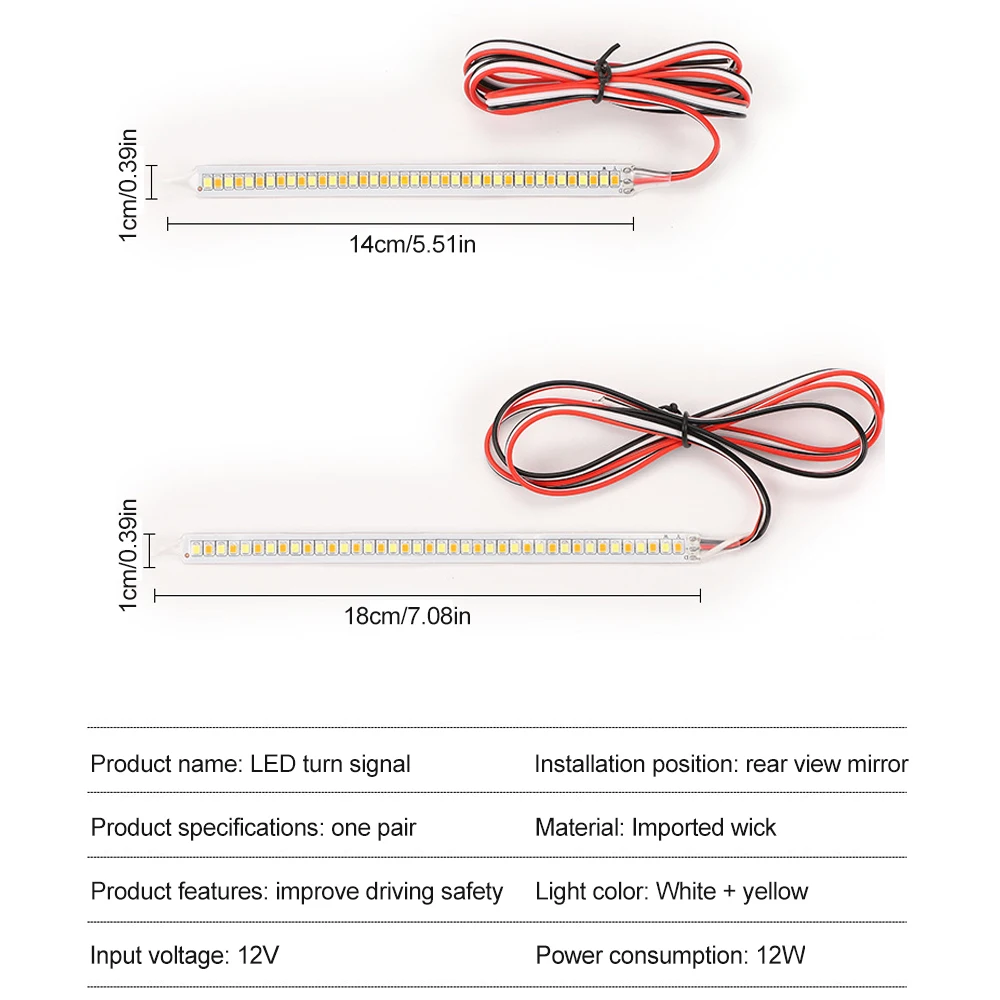 Strisce luminose a LED universali per auto striscia faro per luci di marcia diurna lampadina indicatori di direzione striscia Led DRL ambra e bianco