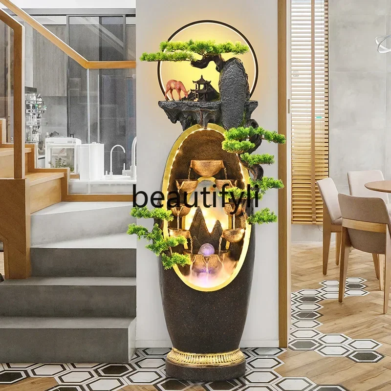 

SS S7486 flowing water ornament circulating water living room rockery landscape fountain entrance TV cabinet next to decorative