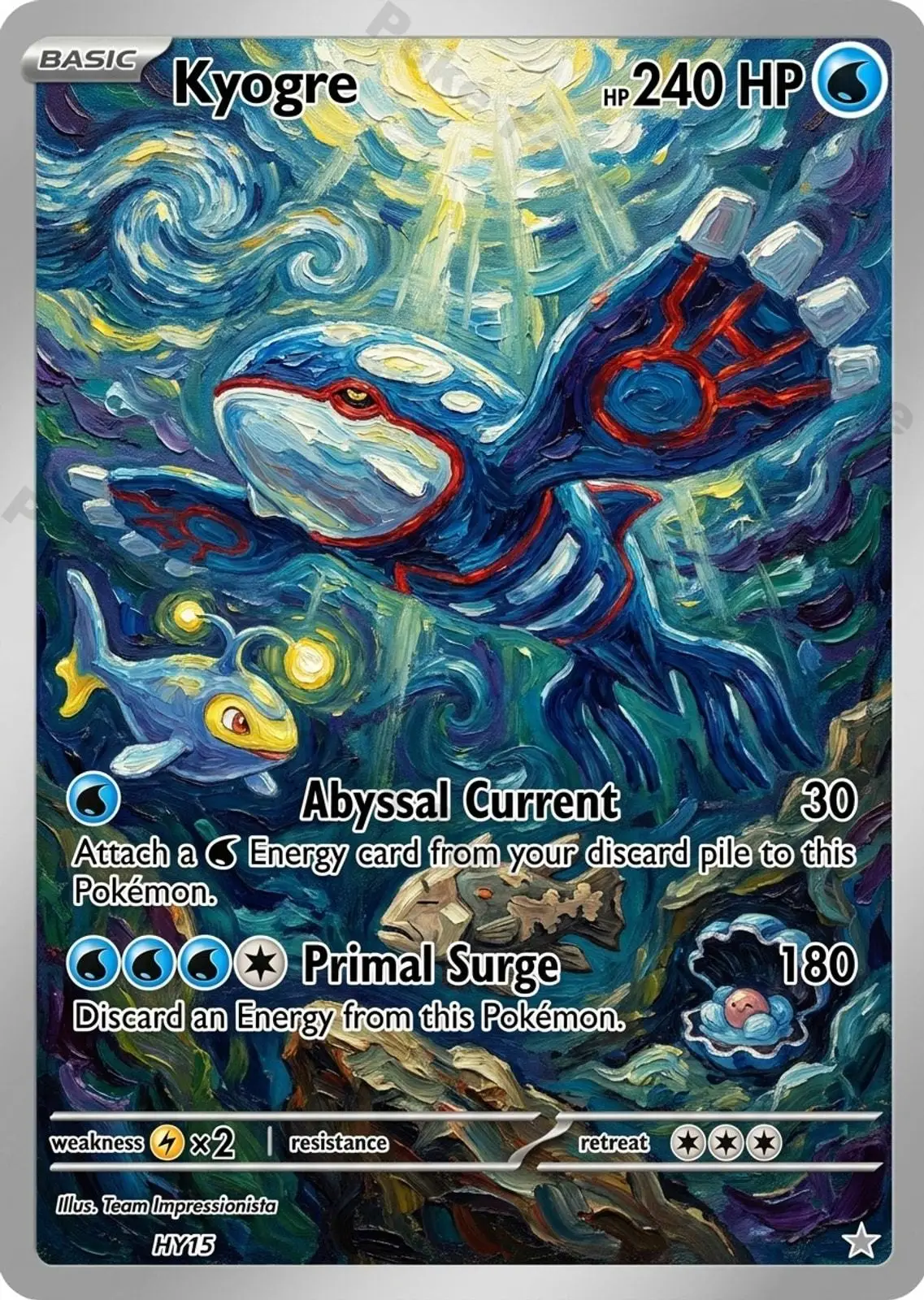 Pokemon Cards PTCG Oil Painting Style Kyogre Wailord Mantine Relicanth Qwilfish Collection Cards Rare Cards Set Pokemon Gift