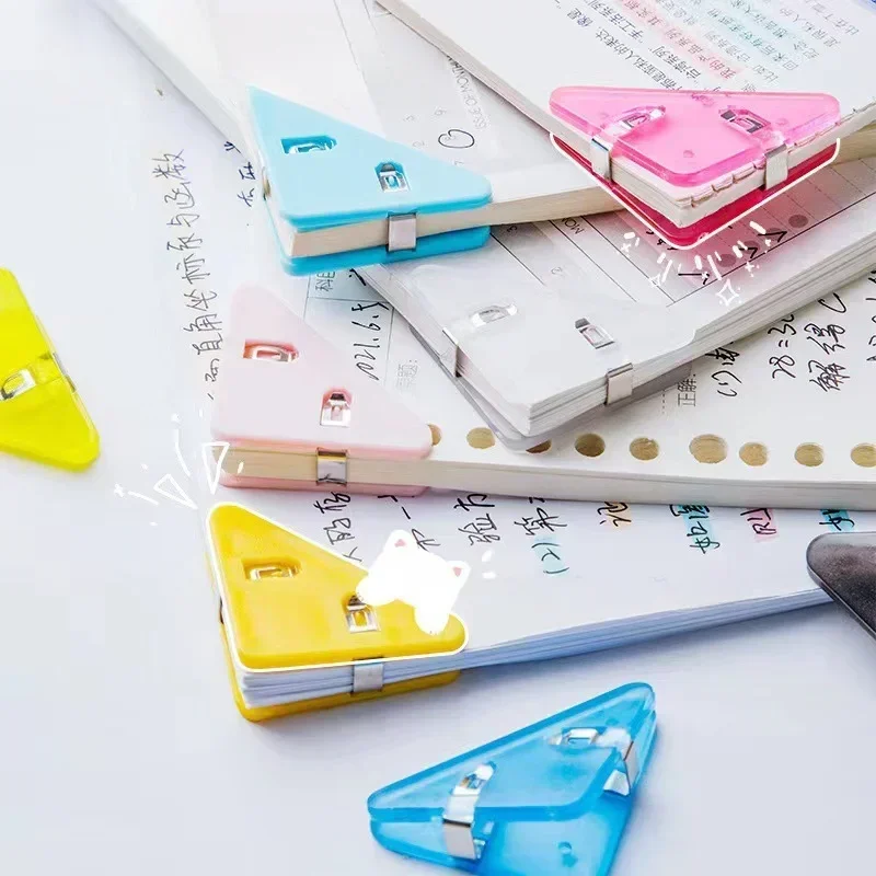 5pcs/set Paper Clip Triangle Corner Clips File Paper Clips Kawaii File Index Photo Clamp Page Holder Korean Stationery Organizer