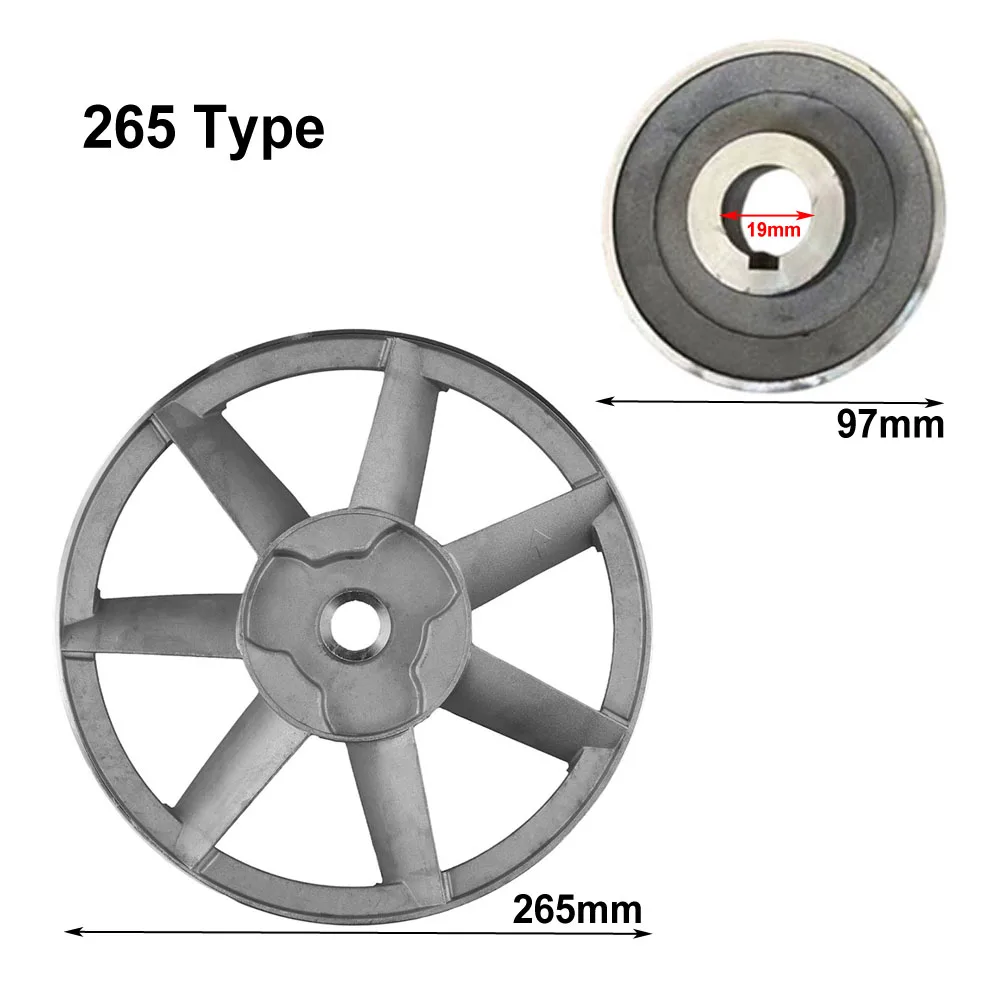 Volant d'inertie à courroie triangulaire Atype et poulies de moteur, adaptés pour une utilisation efficace dans les compresseurs d'air, normalisé à 265mm de diamètre