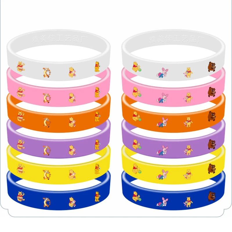 12pcs Mickey Mouse Frozen Princess Kids Silicone Bracelet for Birthday Party Baby Gifts for Guests Bracelet Party Favor Decor