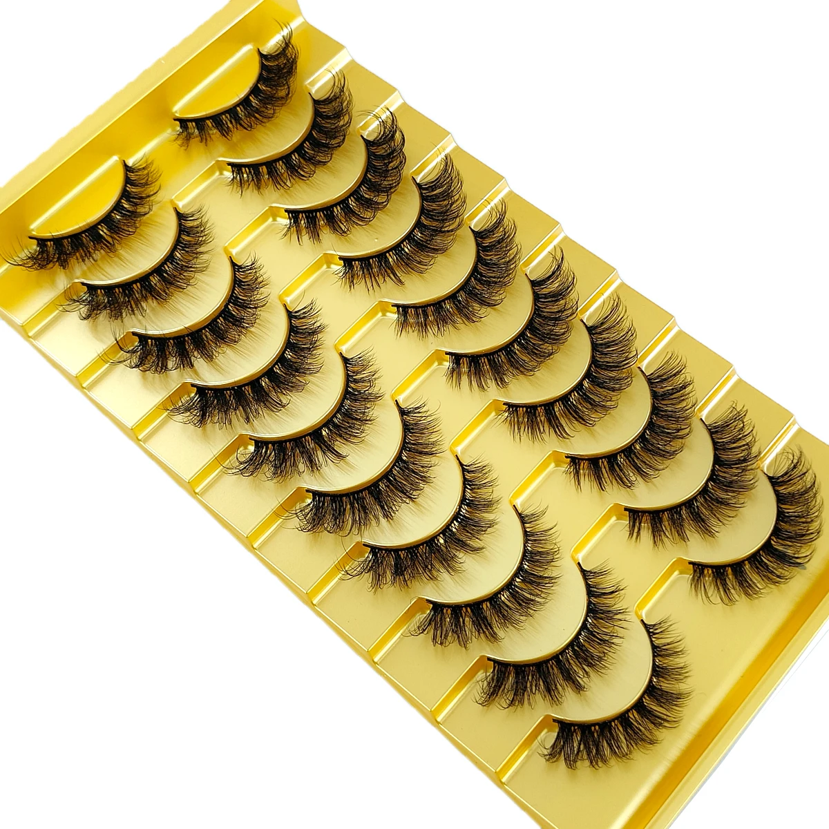 New 10 Pairs Lashes 3D False Eyelashes Natural Look D Curl Cat Eye Fake EyeLashes Reusable Faux Mink Eyelashes Extention Makeup