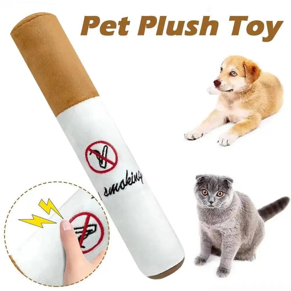 Cigarette Dog Toys Realistic Funny Cigar Dog Toys Plush Stuffed Dog Toys for Chewing, Teething, Training Cigarette Dog Toys