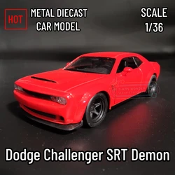 1:36 Dodge Challenger SRT Demon Muscle Car Model Scale Metal Diecast Replica Miniature Art Vehicle Decoration Kid Boy Toy