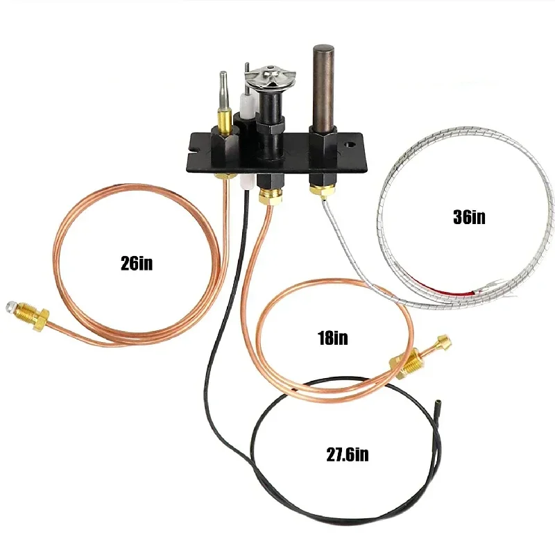 10002265 Propane Natural Gas 3 Way SIT Pilot Assembly with Thermopile Replacement for HHT Pilot Assembly for Fireplace Fryer