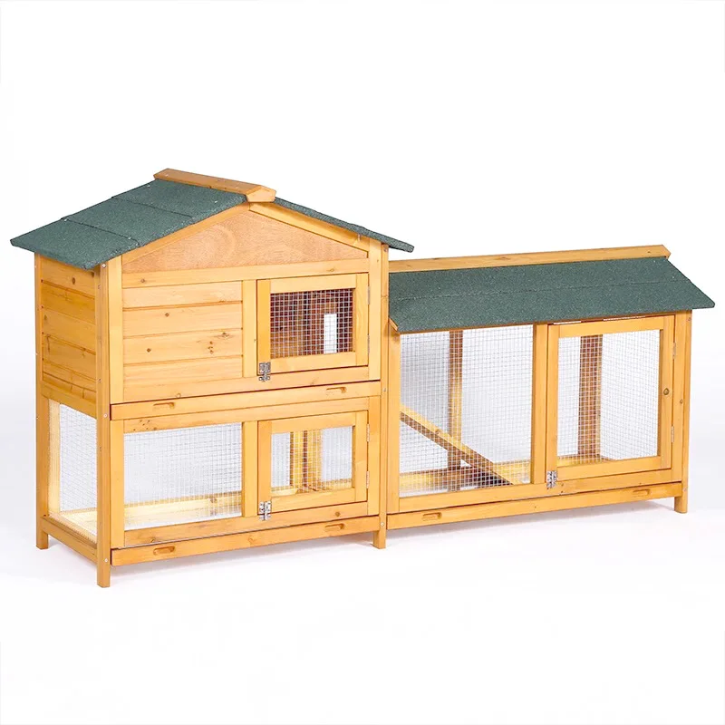 

Outdoor solid wood rabbit house Rainproof and sun protection Chicken cage Household double-layer cat house Cat house Pet cage