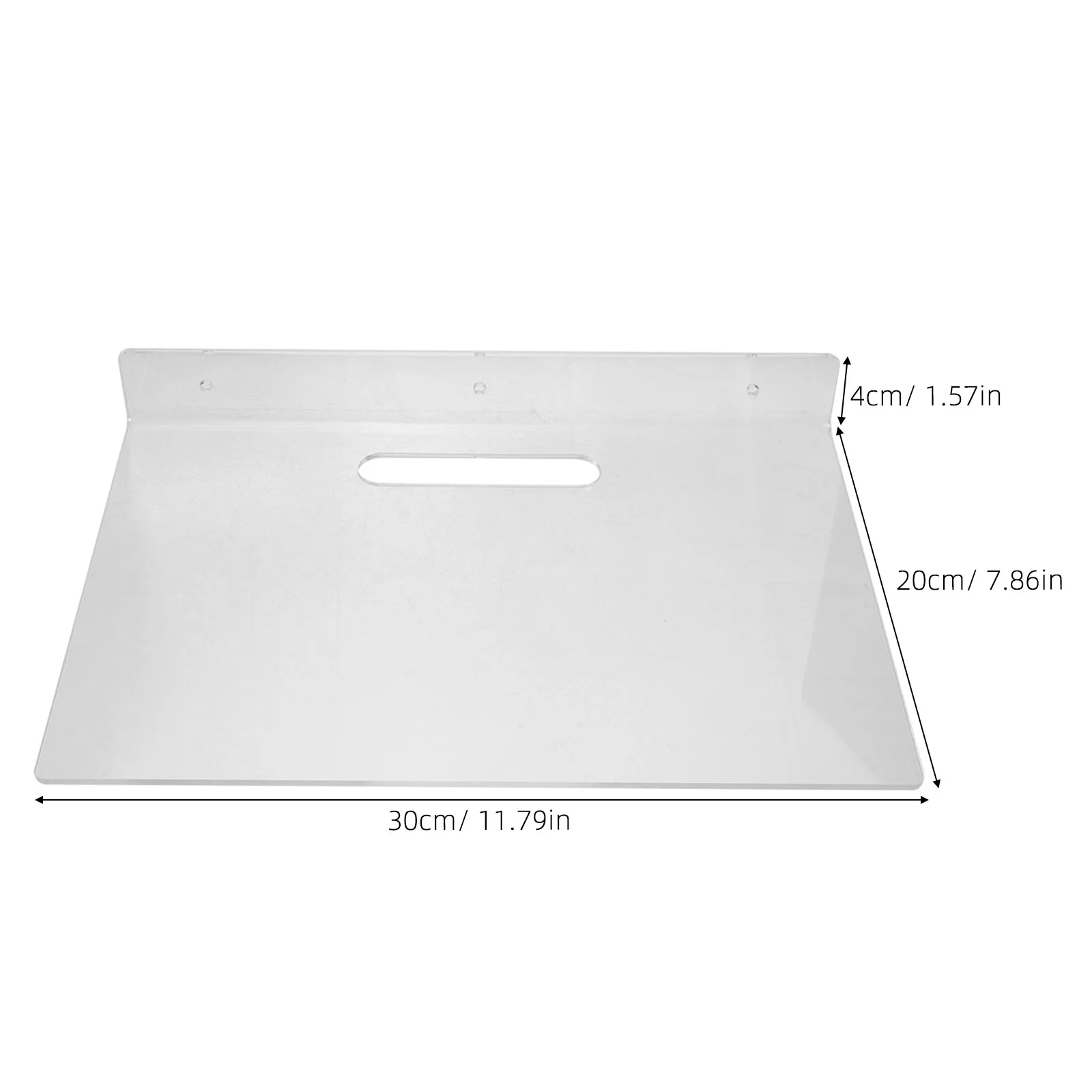 1Set Clear Acrylic Wall Mounted Floating Shelf 11.8x7.9inch L Shaped Transparent Space Saving Shelf with Cable Hole for Router