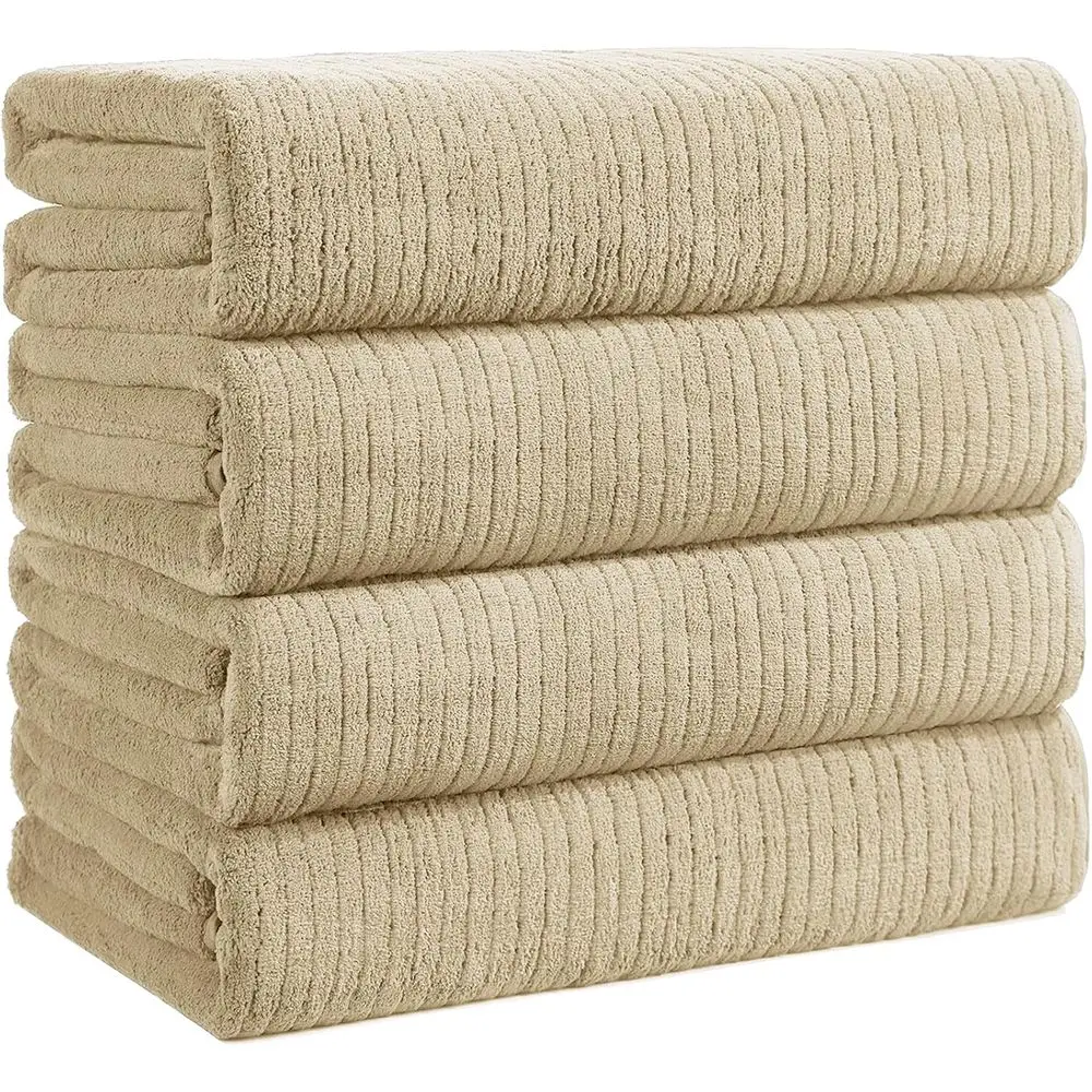 

4-Piece Extra Large 35x70 Bath Towel Set - Thick, Absorbent, Quick Dry, Microfiber - Ideal for Bathroom, Beach, Yoga, and More -