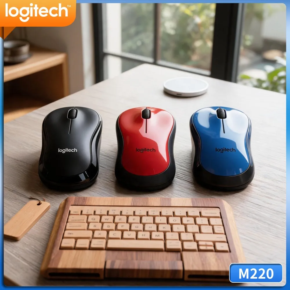 Logitech M220 Quiet Wireless Mouse Lightweight Ambidextrous 3 Buttons For Windows Macos Laptop Desktop Home Office Use