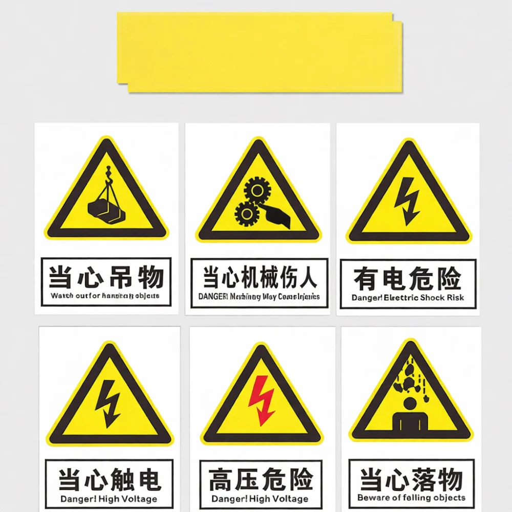 Safety Identification Board Custom PVC Warning Labels Industrial Facility Prohibition Security Alert Signage Posters