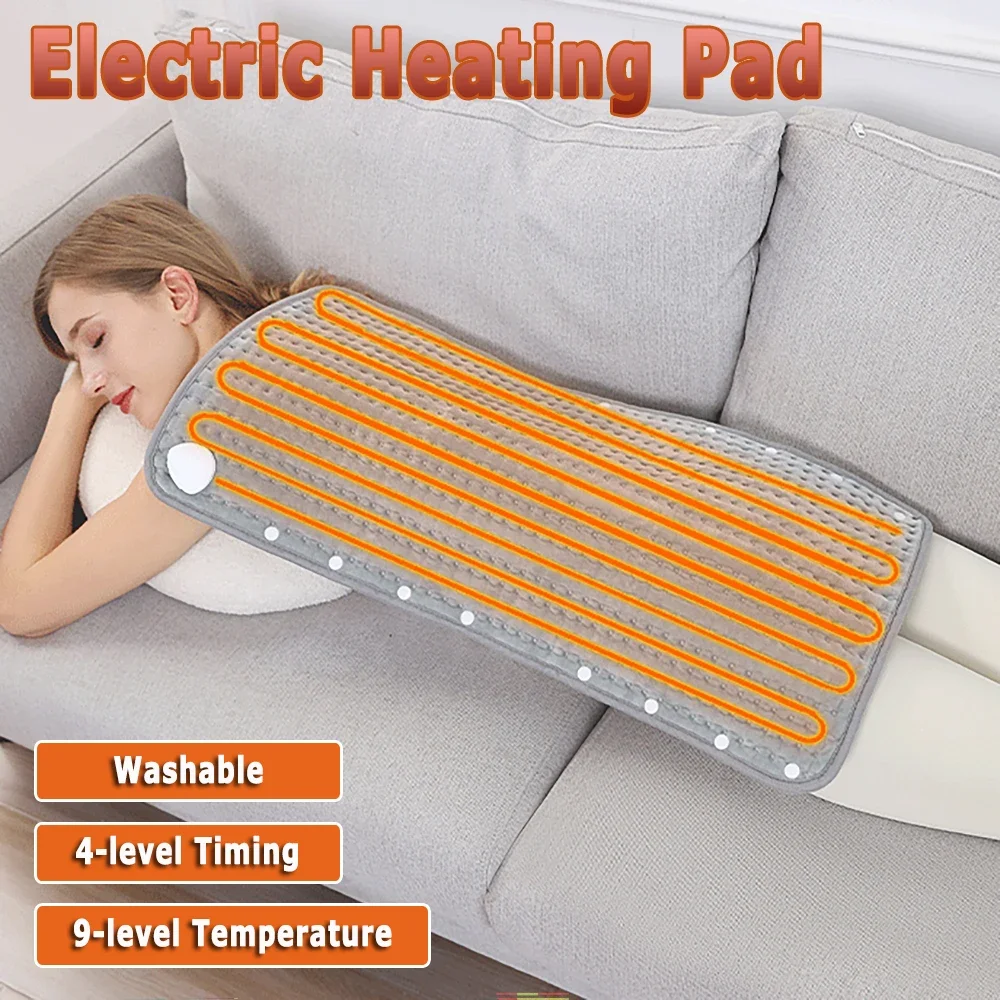 Electric Blanket 30℃~65℃ 9-level Adjustment Warming Blanket Mattress 4-Speed Timing Automatic Power-off Washable Heating Pad