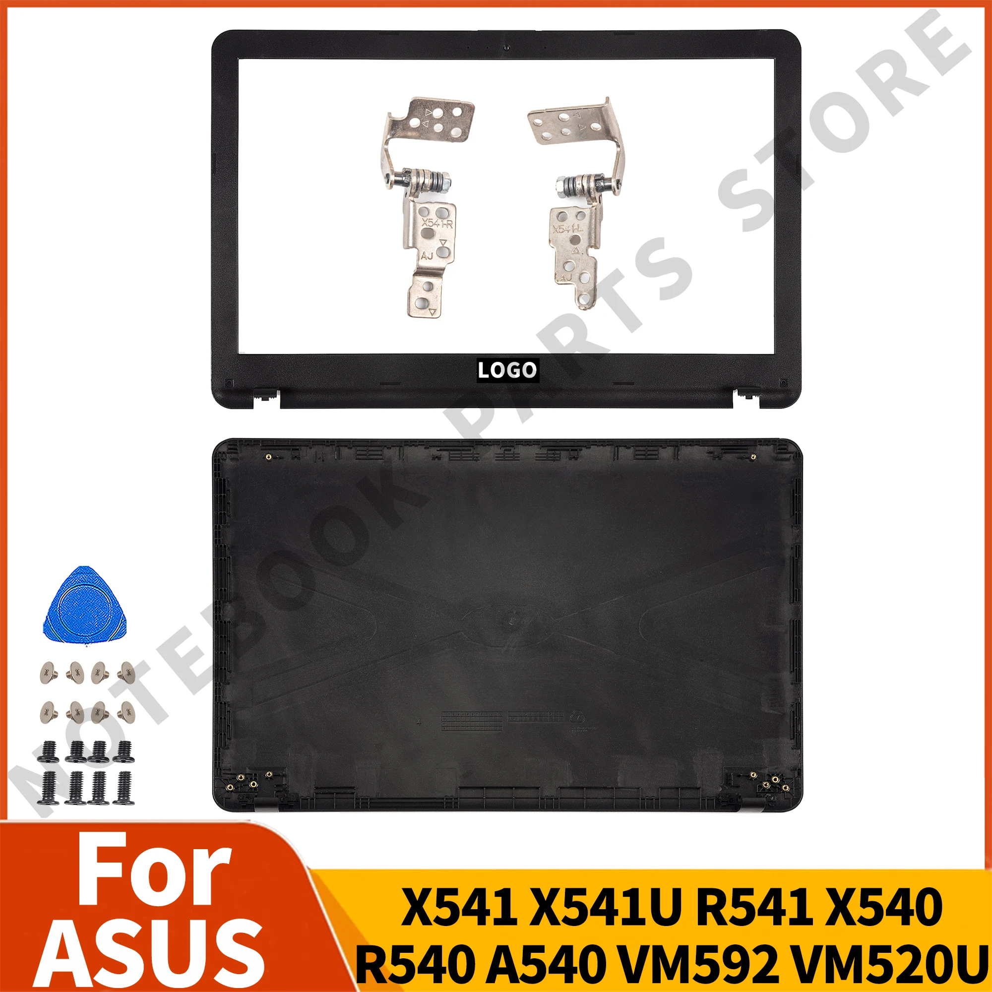 Asus x541 x541u r541 x540 r540 a540 vm592 vm520u用LCDバックカバー/フロントベゼル/ヒンジトップケース用新品