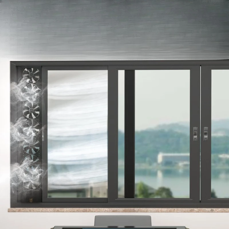 

Black ice wind non-punching window exhaust fan, free installation, household non-opening glass window ventilation fan