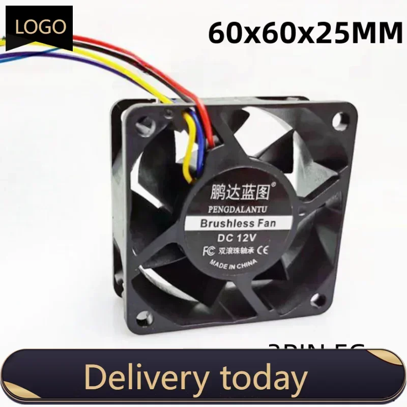 New Two Ball Bearing 6025 60MM 60*60*25MM DC5V 12V 24V Computer Case Fan CPU Cooling Fan 3PIN 4PIN PWM