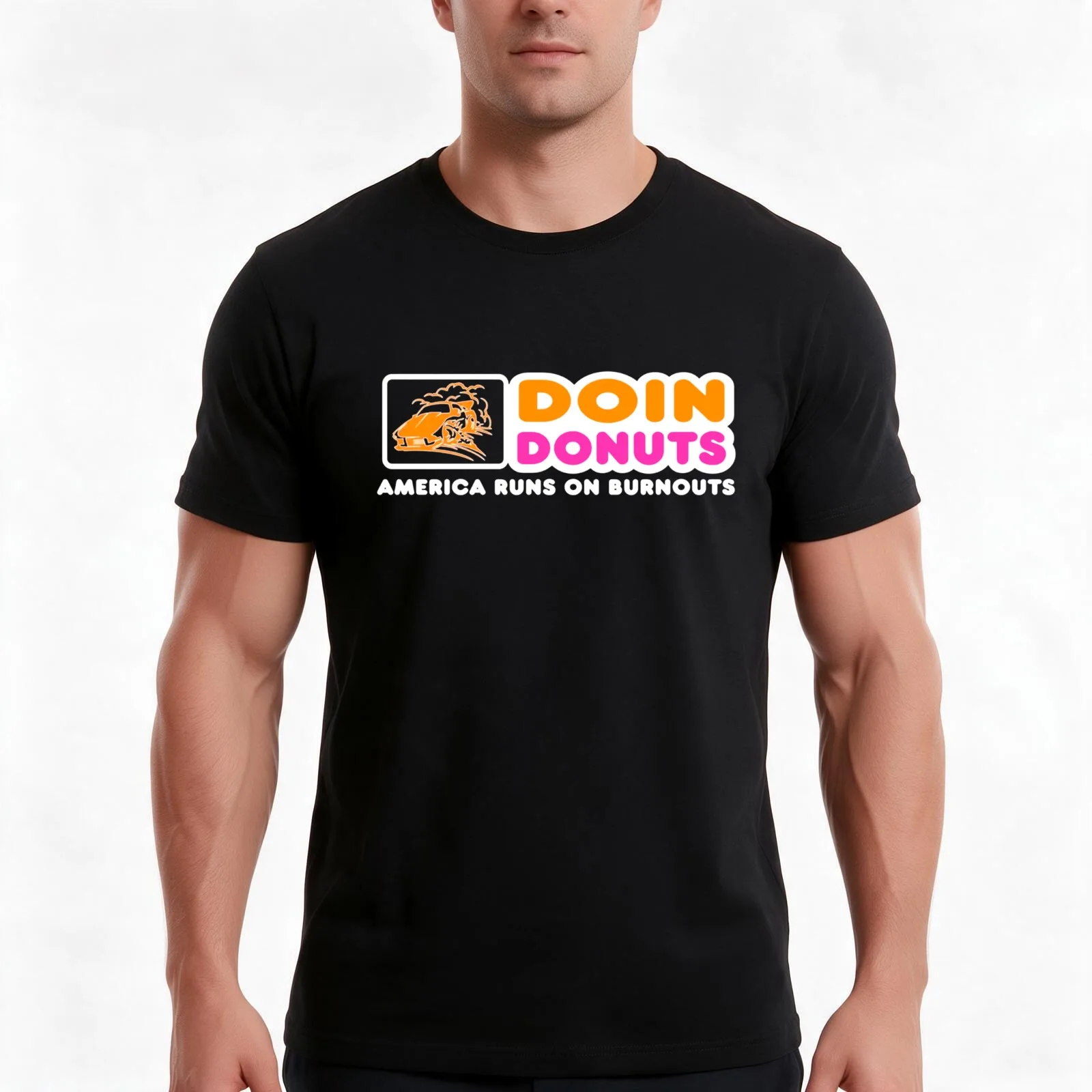 Funny Burnout Racing Car Enthusiast Doin Donuts - T-Shirt, Summer Casual Cotton Tee, Oversized Streetwear Tops, Unisex Men Women