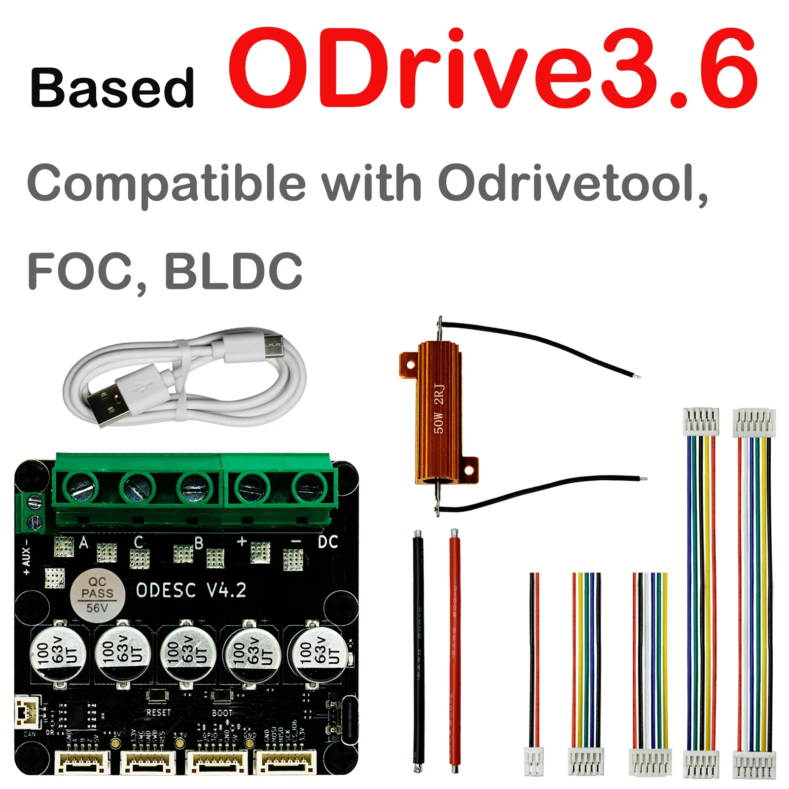 Imagem -06 - Odesc Single-drive Precision Brushless Servo Motor Controller Compatível com Odrivetool Foc Bldc Baseado em Odrive 3.6 V4.2