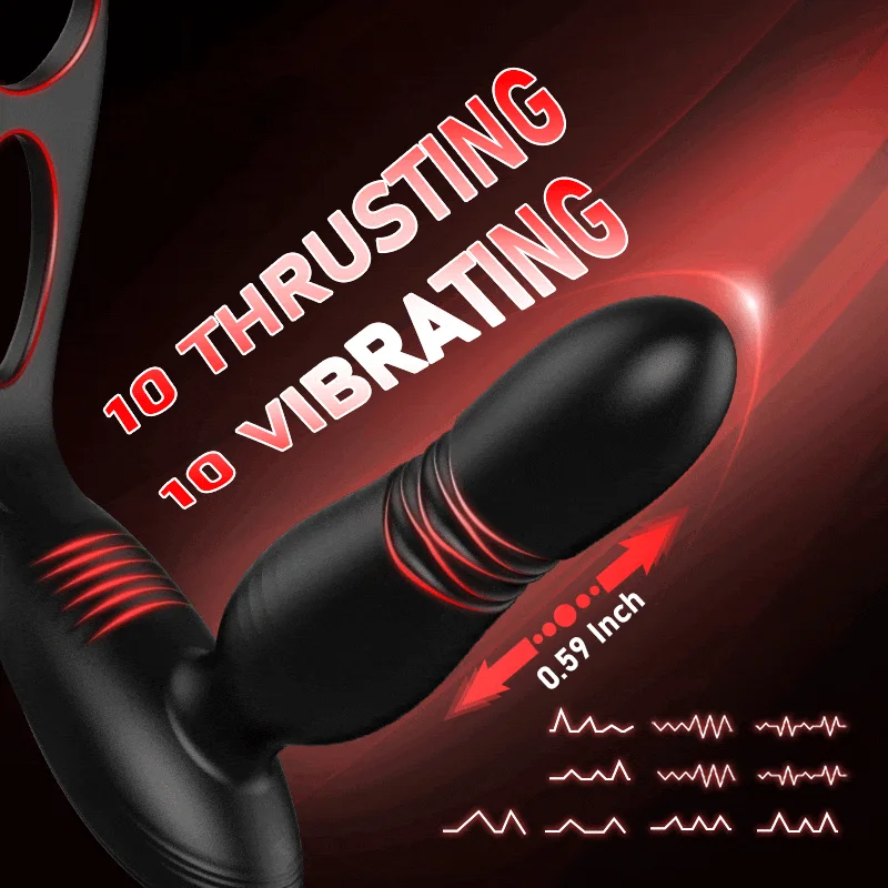 HESEKS Thrusting Anal Plug Vibrators Men with Remote Control Prostate Massager Masturbators Vibrators for Male Sex Toys for Men