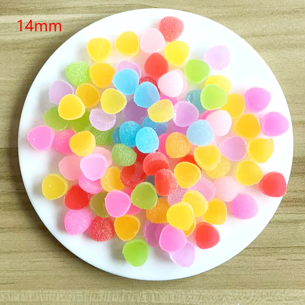 

50/100/200/500/1000pcs/bag Candy Mini Peach Heart Resin Crafts DIY Earrings Material Fake Gummy Hairpin Decoration