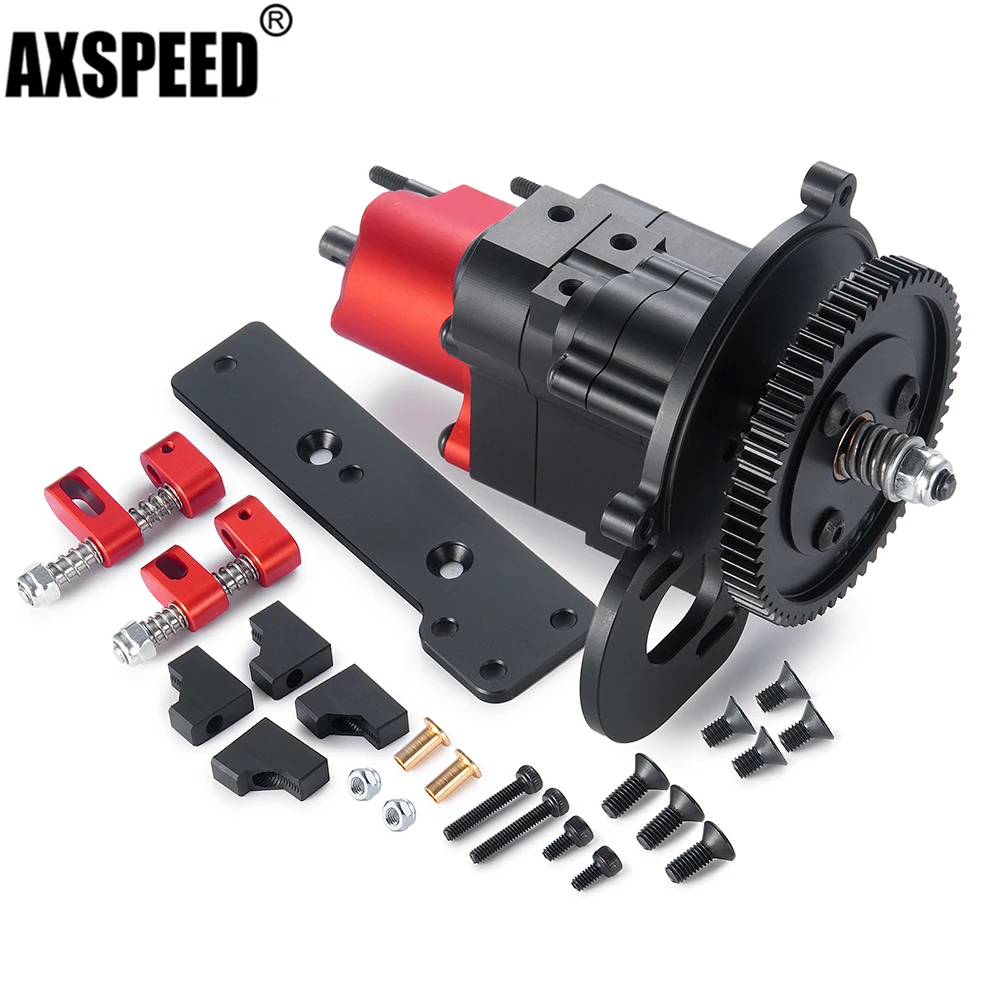 

AXSPEED Metal Cutoff Gearbox 2 Speed Transmission Gears for 1/10 Axial SCX10 RC Crawler Car Upgrade Parts