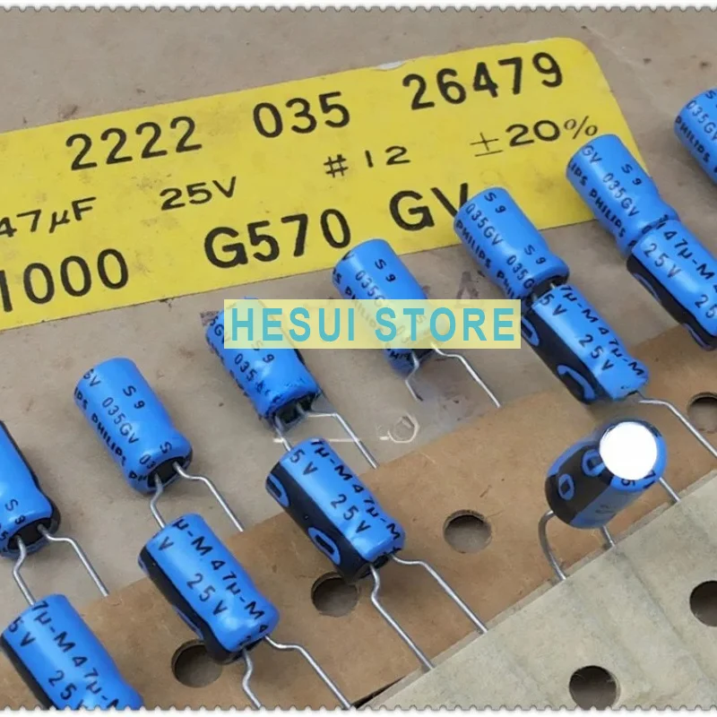 VISHAY PHILIPS BC 035 47uF 25V imported fever, electrolytic capacitor 6x11