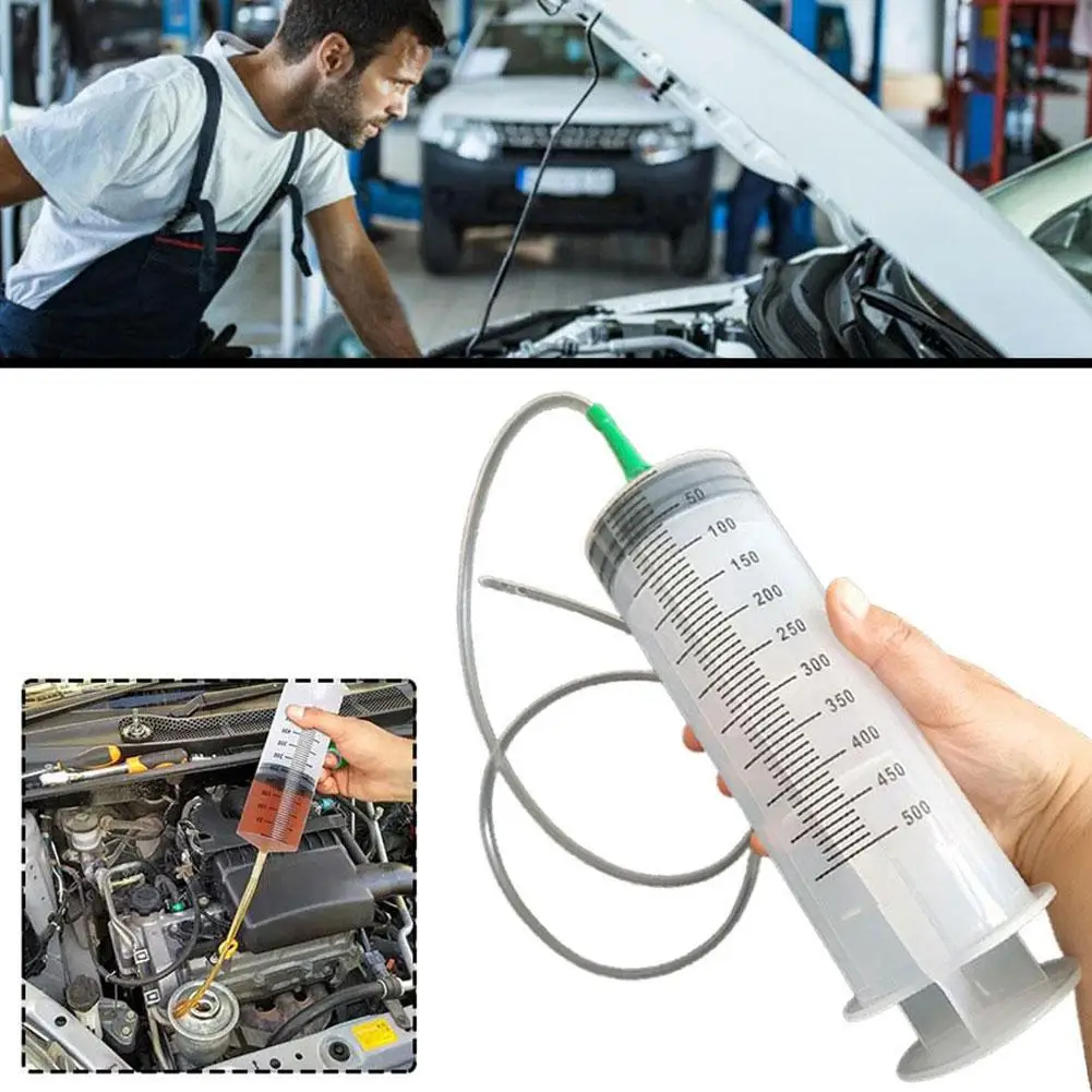 0.5L مضخة زيت حقنة السيارات خزان الوقود ملء المعدات السوائل النازع مع خرطوم 1 متر قابلة لإعادة الاستخدام إبرة برميل مضخة زيت الملحقات