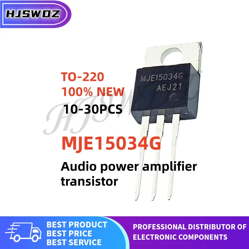 10-30PCS Transistor Amplificador de Áudio MJE15034G MJE15034 TO-220 Novo