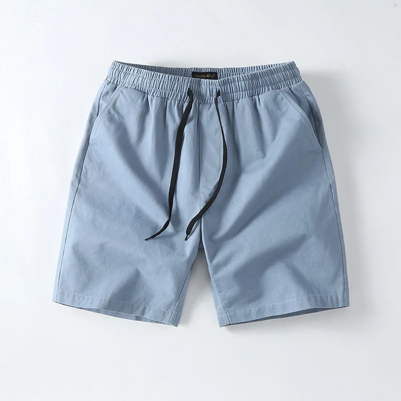 Men's Summer Drawstring Cargo Shorts Plus Size Loose Casual Shorts Solid Color Cotton Fashion Beach Shorts