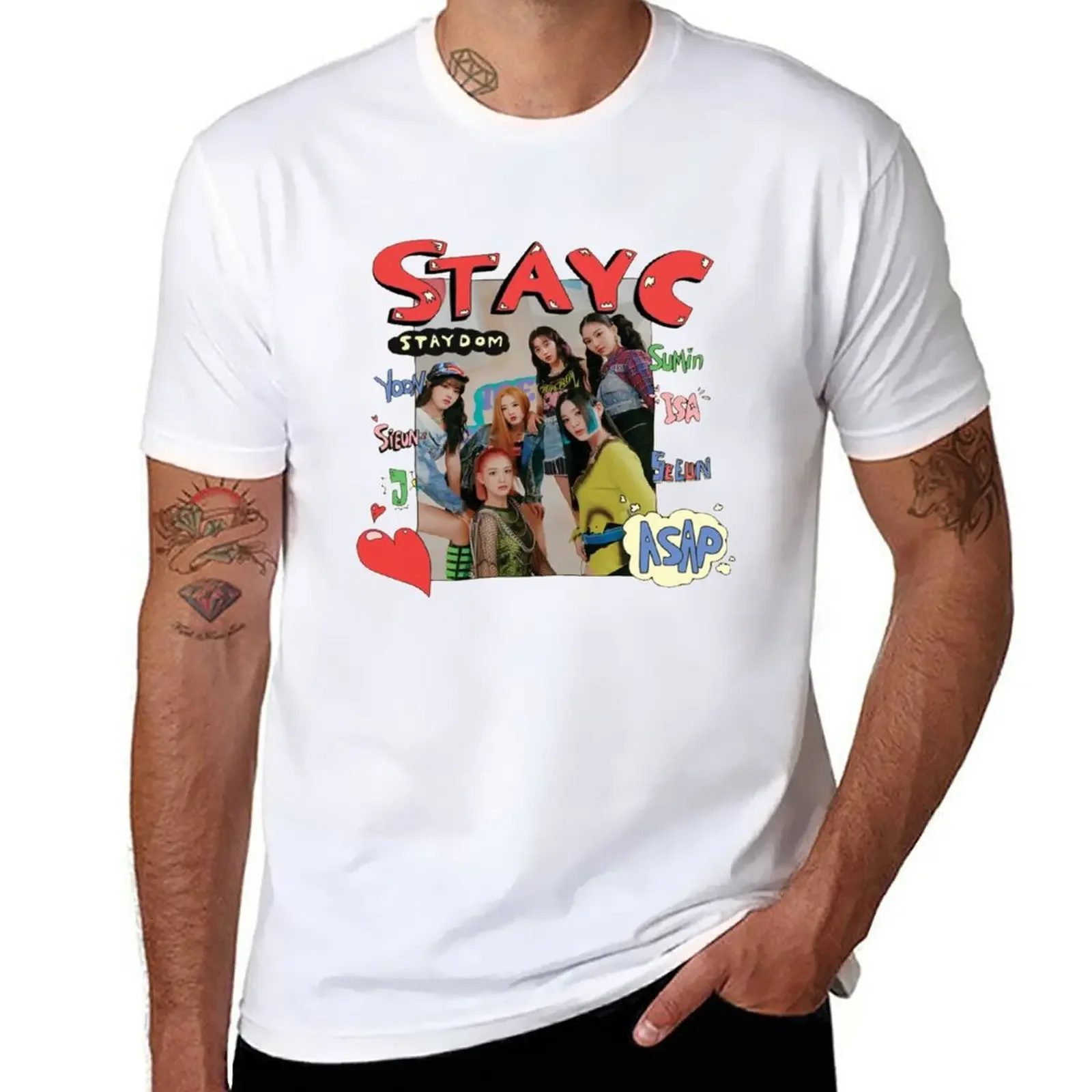 StayC Staydom ASAP Photo Art T-Shirt quick-drying summer top heavy weight t shirts for men