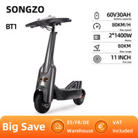 SONGZO BT1 Electric Scooter 5600W Strong Motor Adult EScooter 60V30Ah  Battery Cell Foldable Tubeless Silent Road Tire E-Scooter