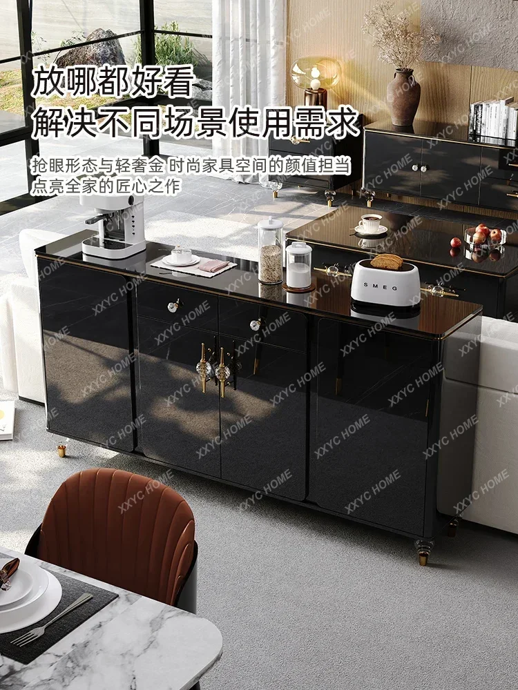 Светлый роскошный минималистичный сервант в итальянском стиле для гостиной, современный минималистичный чайный шкаф